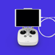 The DJI Phantom 4 controller with iPad and cable